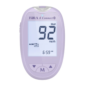 FORA 6 Connect | Schwangerschaftsdiabetes set | Blutzuckermessgerät |Typ1 Typ2 | Bluetooth E-Tagebuch | Blutzucker, Hämoglobin, Hämatokrit
