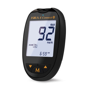FORA 6 Connect Bluetooth | Cholesterinmessgerät mit 10 Gesamtcholesterin-Teststreifen