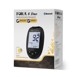 FORA 6 Duo Bluetooth | Blutzuckermessgerät mit 50 Blutzucker-Teststreifen