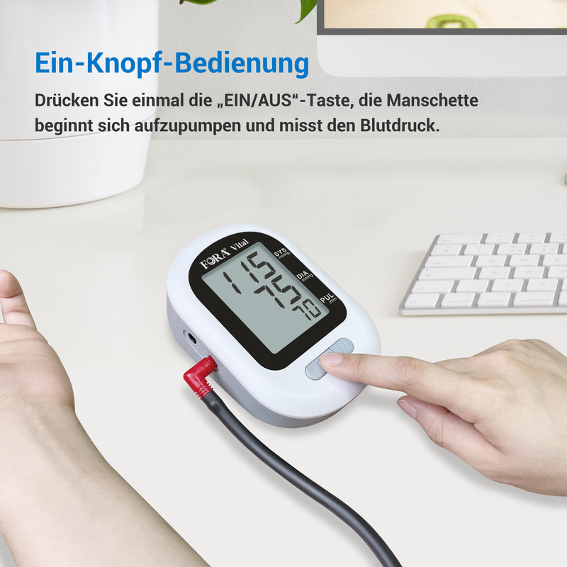 FORA® P31 Oberarm-Blutdruckmessgerät, unregelmäßige Rapid Beat Technologie, 24~43 cm Manschette