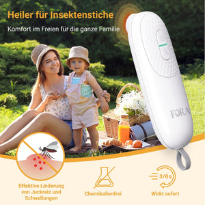 FORA Insektenstichheiler – Elektrischer Stichheiler mit Kindermodus gegen Juckreiz & Schwellung nach Mückenstichen | Für Kinder ab 3 geeignet