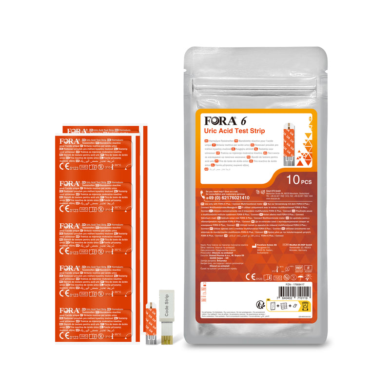 FORA 6 Connect | Harnsäuremessgerät mit 10 Teststreifen
