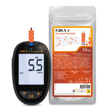 FORA 6 Connect | Harnsäuremessgerät mit 10 Teststreifen