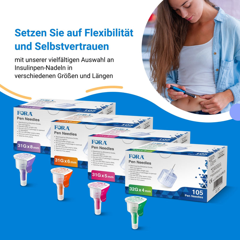 FORA Pen Nadeln 31G 5mm / 105 stück