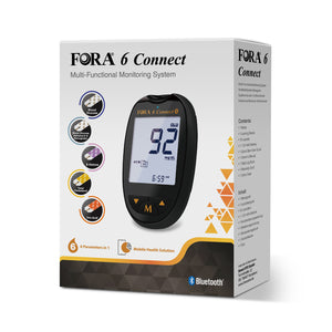 FORA 6 Connect Bluetooth, mit 10 pcs Gesamtcholesterin-Teststreifen cholesterin messgeräte