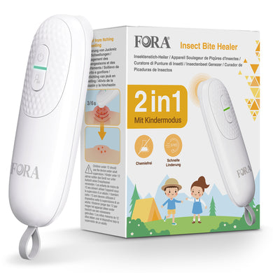 FORA Insektenstichheiler – Elektrischer Stichheiler mit Kindermodus gegen Juckreiz & Schwellung nach Mückenstichen | Für Kinder ab 3 geeignet