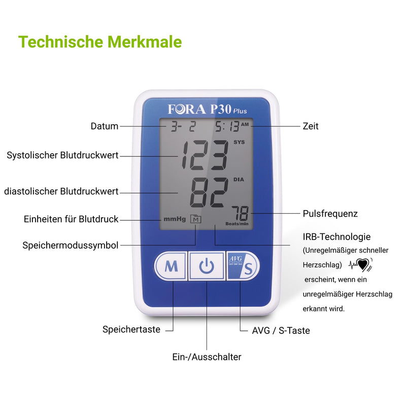 FORA P30 Oberarm-Blutdruckmessgerät