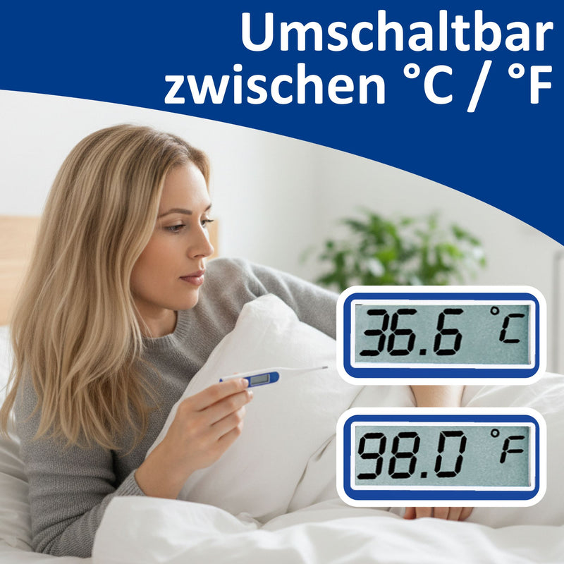 GEON MT-B162 Fieberthermometer digital, ca. 60 Sek., starre Spitze, Blau