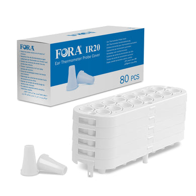 FORA Hygiene Caps Schutzkappen für FORA IR20 Ohrthermometer / 80 Stück