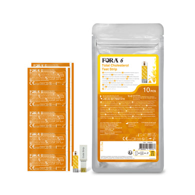 FORA 6 Gesamtcholesterin Teststreifen (TCH) | 10 Stück für präzise Cholesterinmessung
